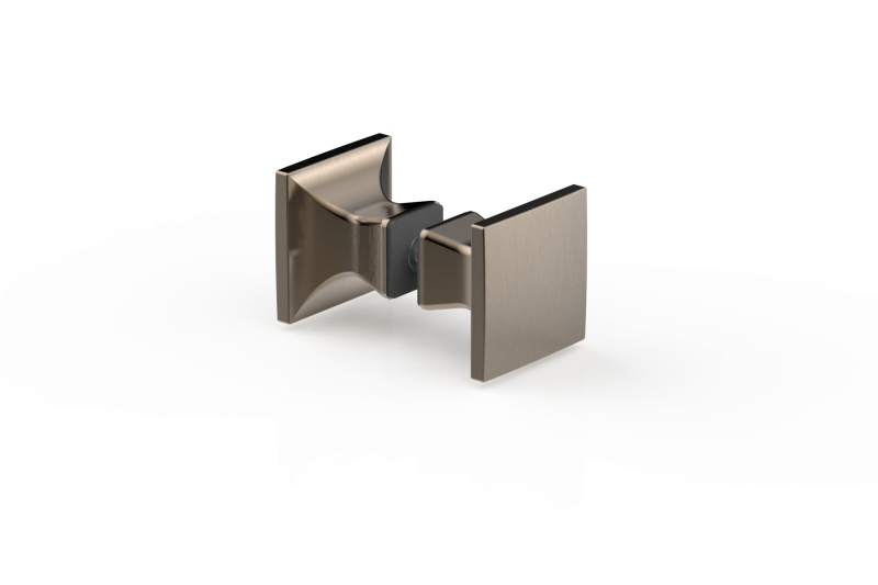 Duschgriff 8237 – eckig 40×40 mm beidseitig, 6–13,52 mm Glas, 5 PVD-Farben