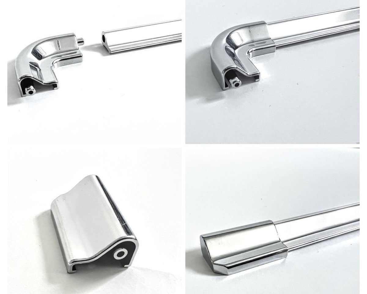 Schwallprofil-Set mit Endstücken und Eckverbinder – Für Duschtüren, verhindert Wasseraustritt