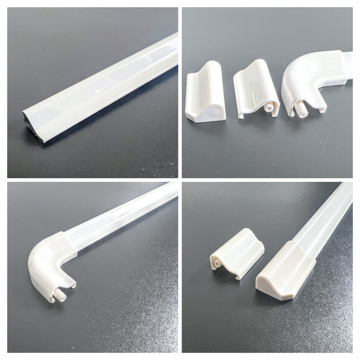 Schwallprofil-Set mit Endstücken und Eckverbinder – Für Duschtüren, verhindert Wasseraustritt