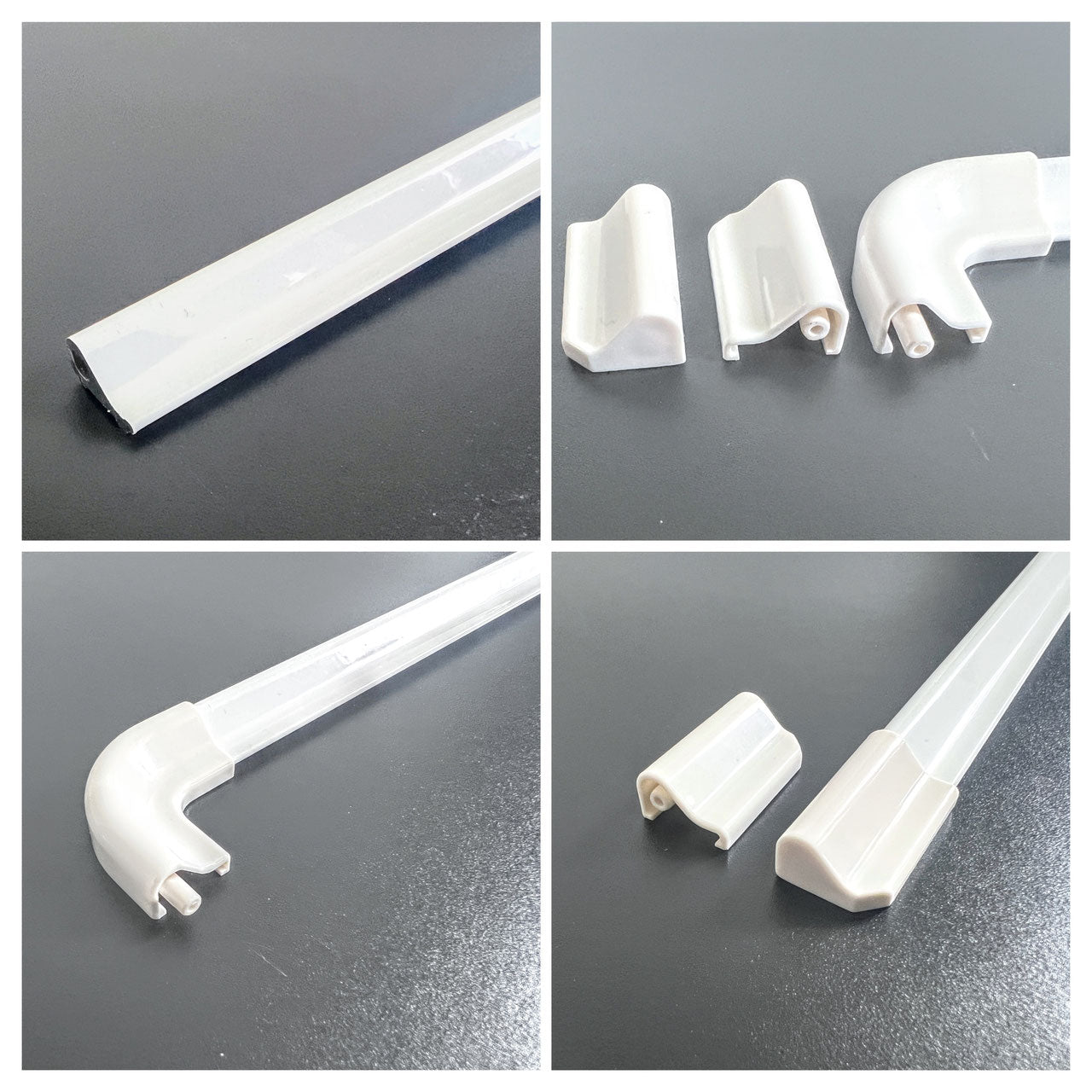 Komplett-Set Eckdusche 8535 – Profil, Bogenstück und Endkappen
