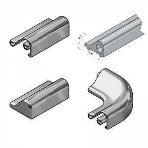 Schwallprofil-Set mit Endstücken und Eckverbinder – Für Duschtüren, verhindert Wasseraustritt