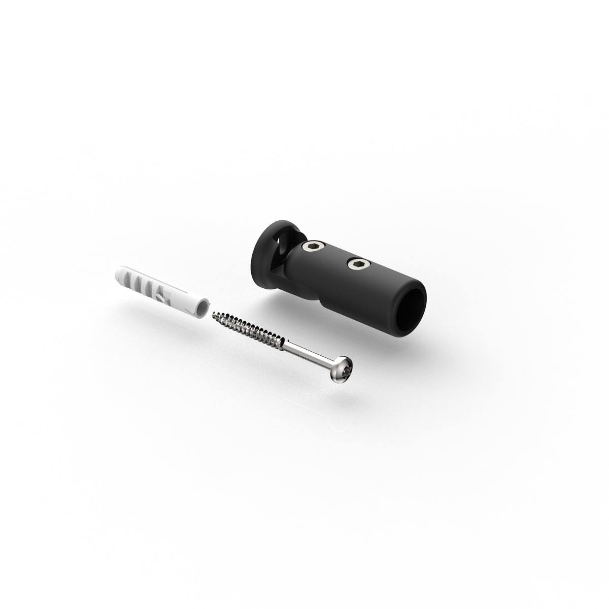 Wandhalter verstellbar für Stabistange Ø 16 mm, tiefschwarz matt