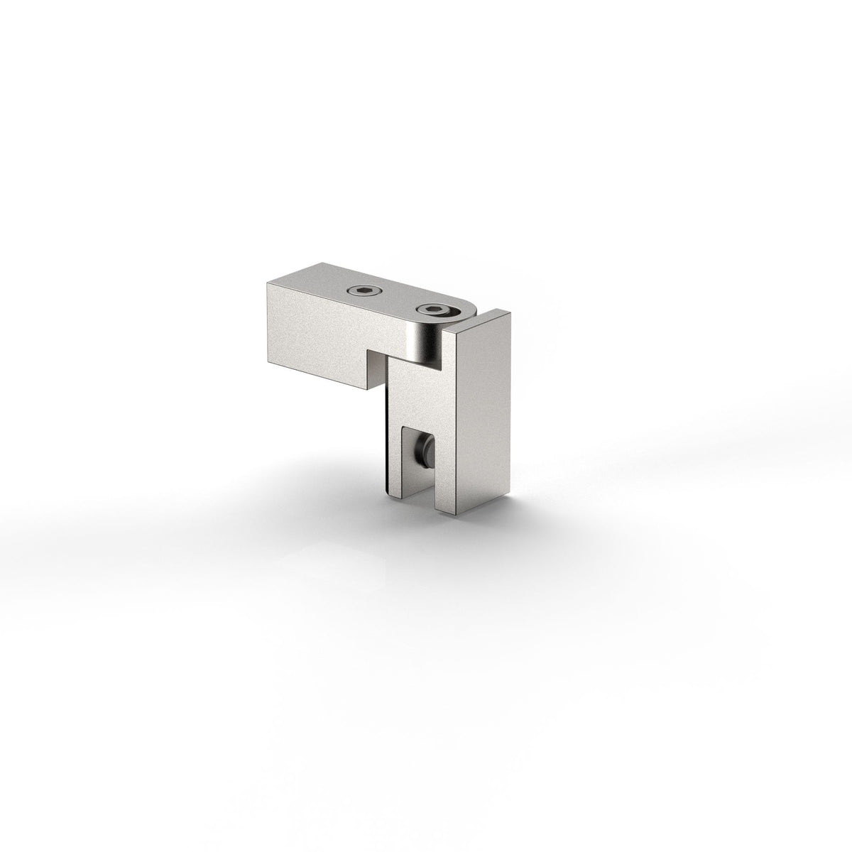 Glashalter komplett für Stabistange eckig 15×15 mm, mattverchromt