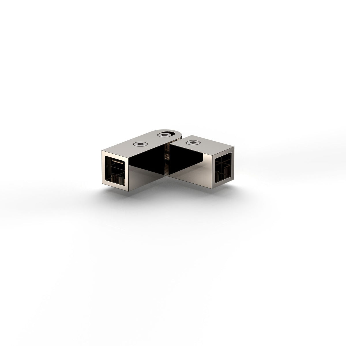 Ecke verstellbar für Stabistange eckig 15×15 mm, glanzvernickelt