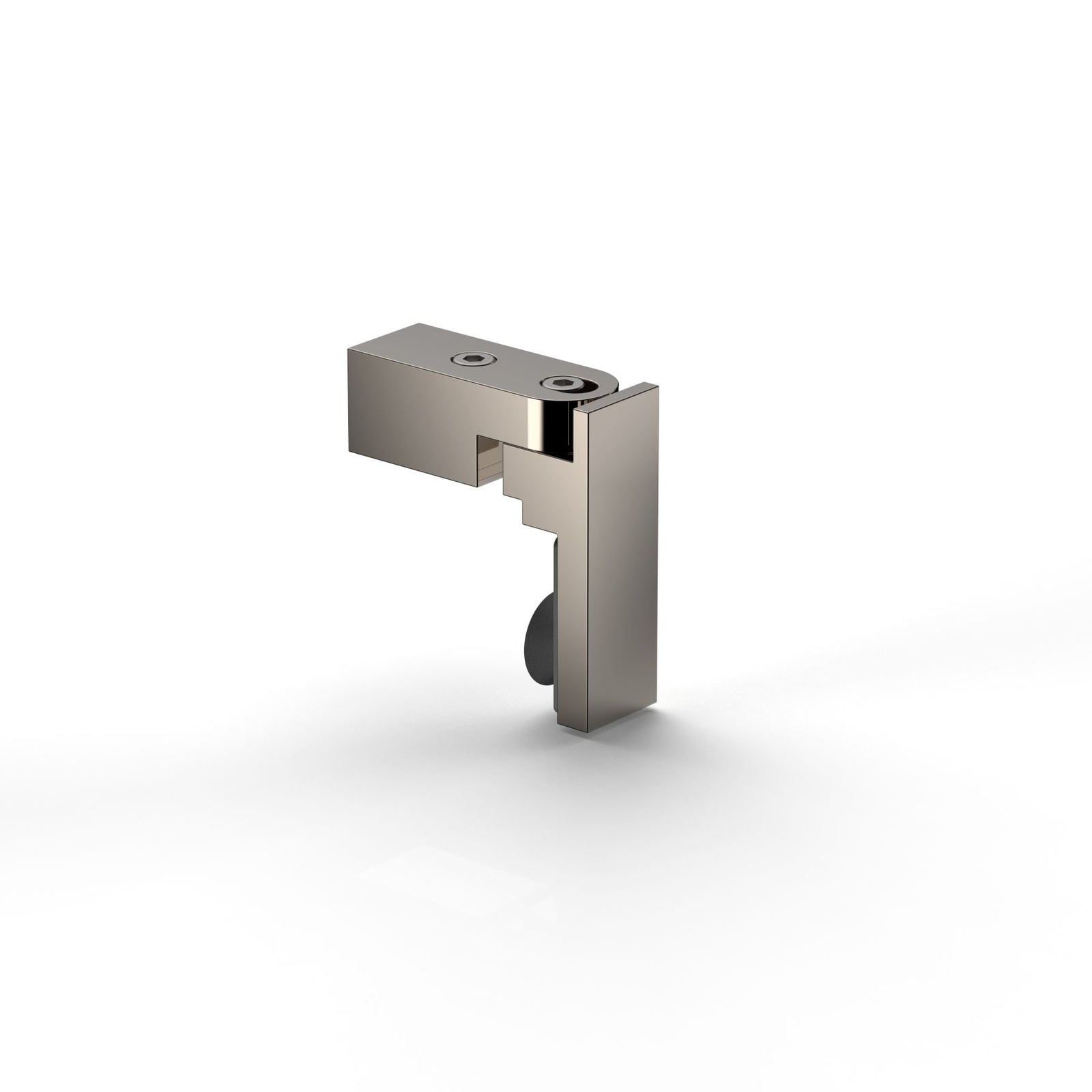 Glashalter flächenbündig für Stabistange eckig 15×15 mm, glanzvernickelt
