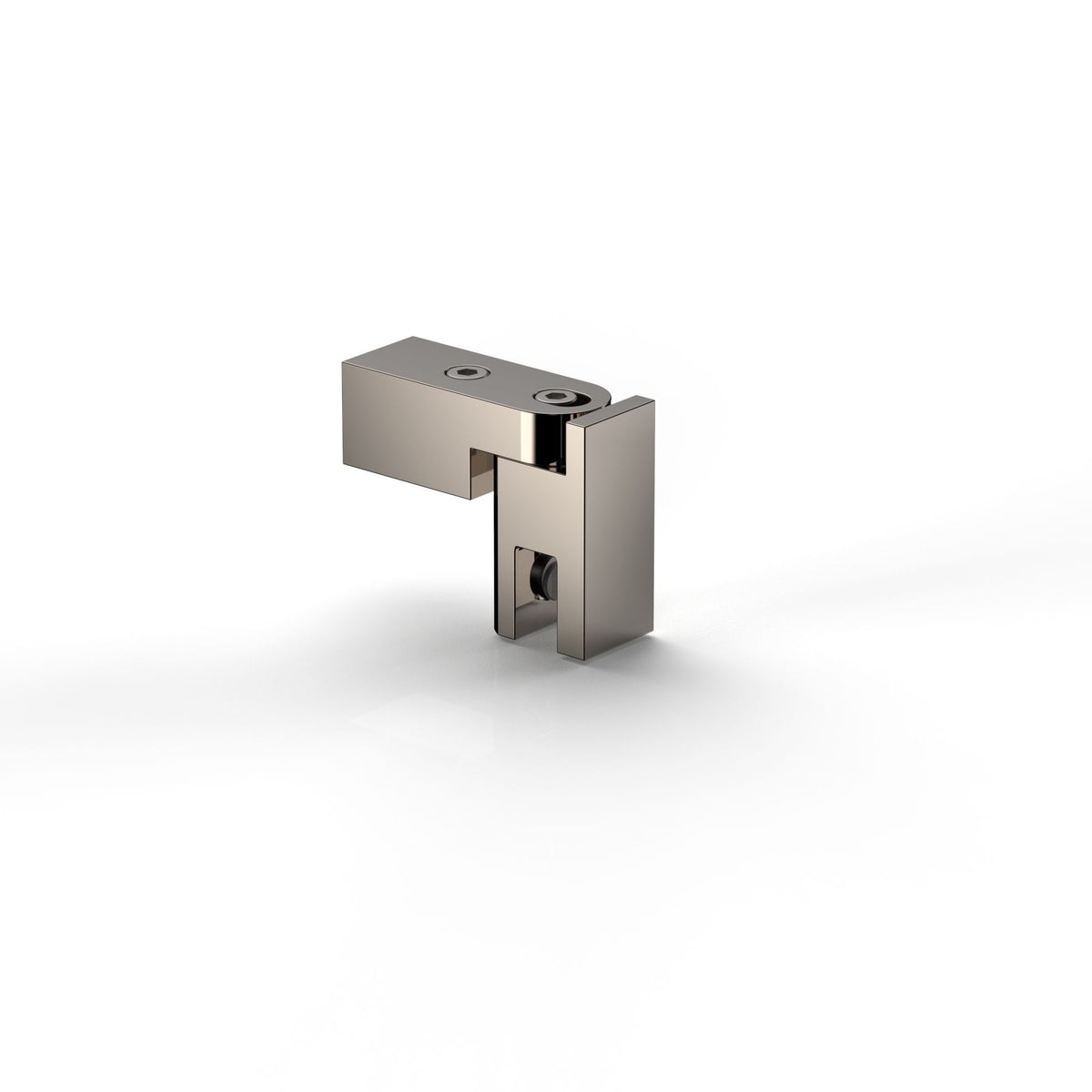 Glashalter komplett für Stabistange eckig 15×15 mm, glanzvernickelt