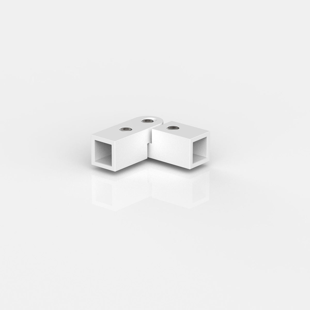 Ecke verstellbar für Stabistange eckig 15×15 mm, weiß matt