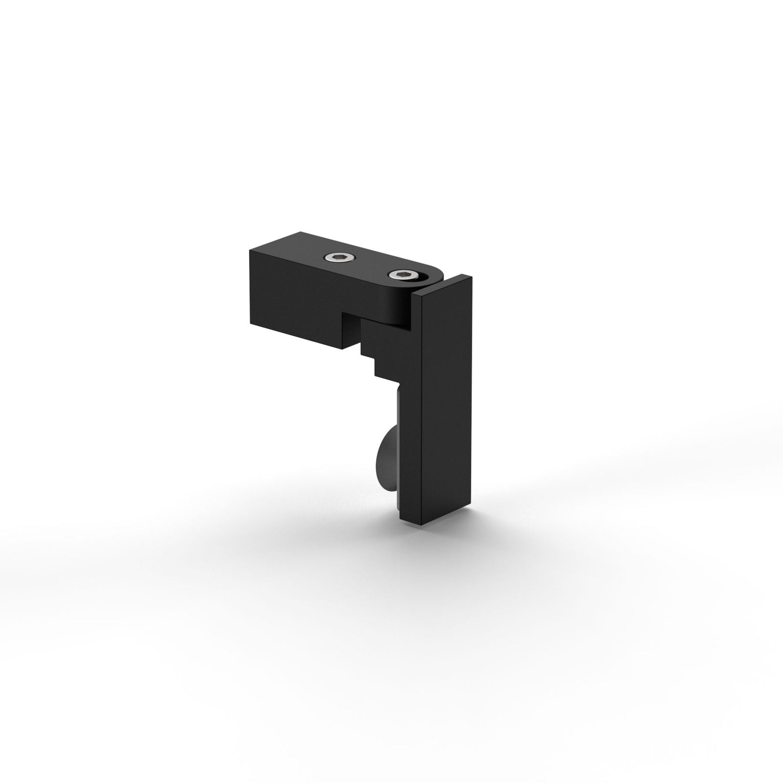 Glashalter flächenbündig für Stabistange eckig 15×15 mm, tiefschwarz matt