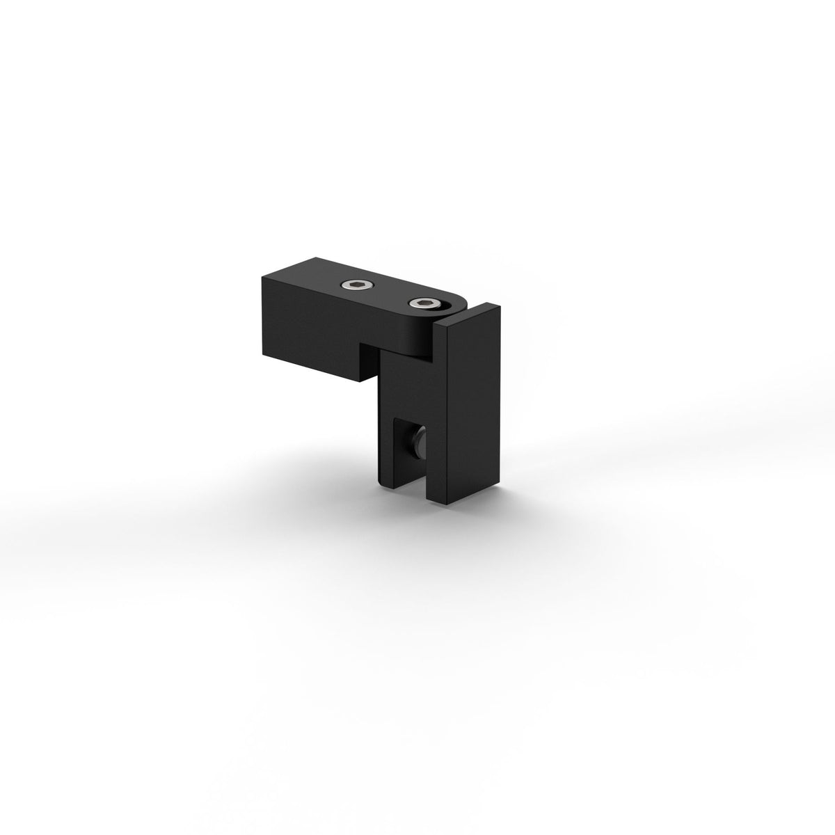 Glashalter komplett für Stabistange eckig 15×15 mm, tiefschwarz matt