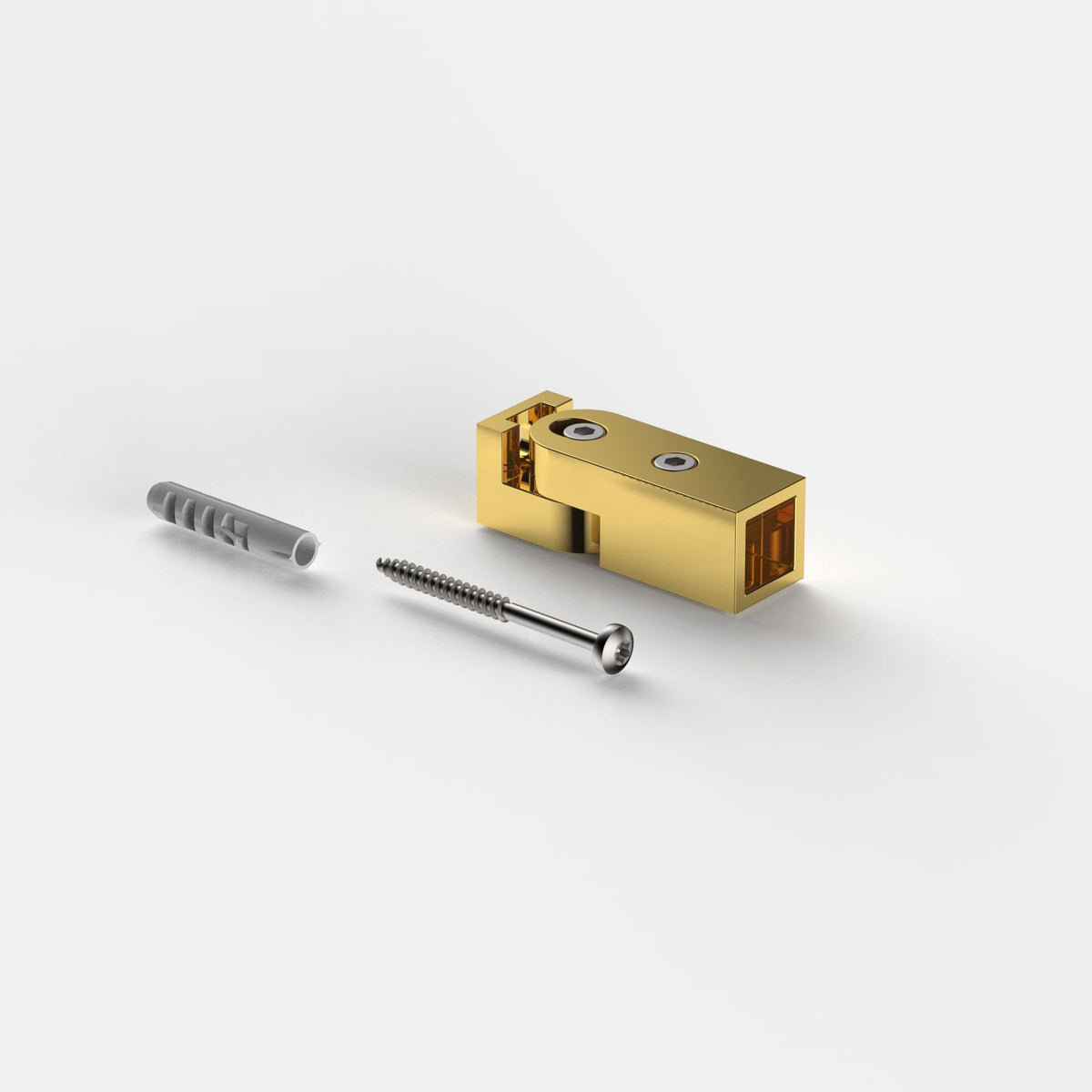 Wandhalter verstellbar für Stabistange eckig 15×15 mm, Goldoptik