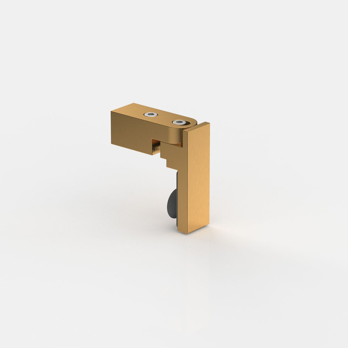 Glashalter flächenbündig für Stabistange eckig 15×15 mm, Goldbronze gebürstet