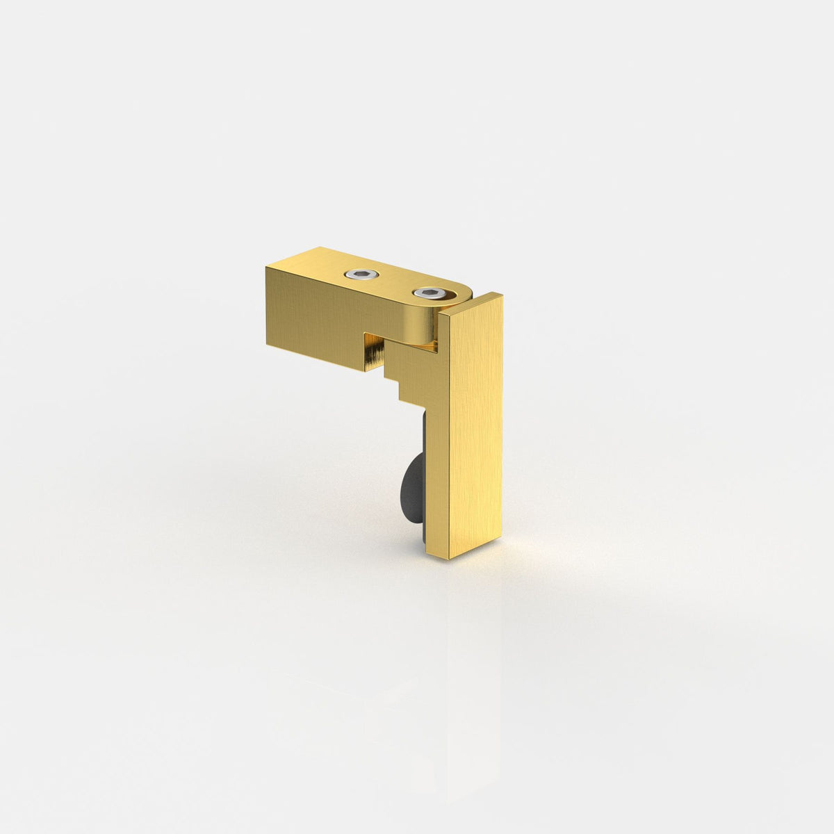 Glashalter flächenbündig für Stabistange eckig 15×15 mm, Goldoptik gebürstet