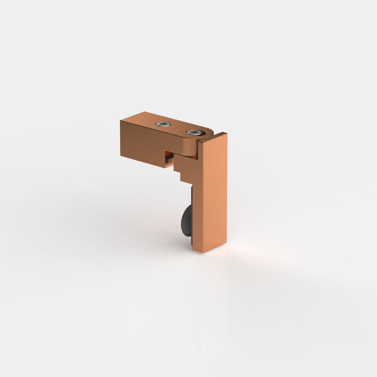 Glashalter flächenbündig für Stabistange eckig 15×15 mm, Kupferoptik gebürstet