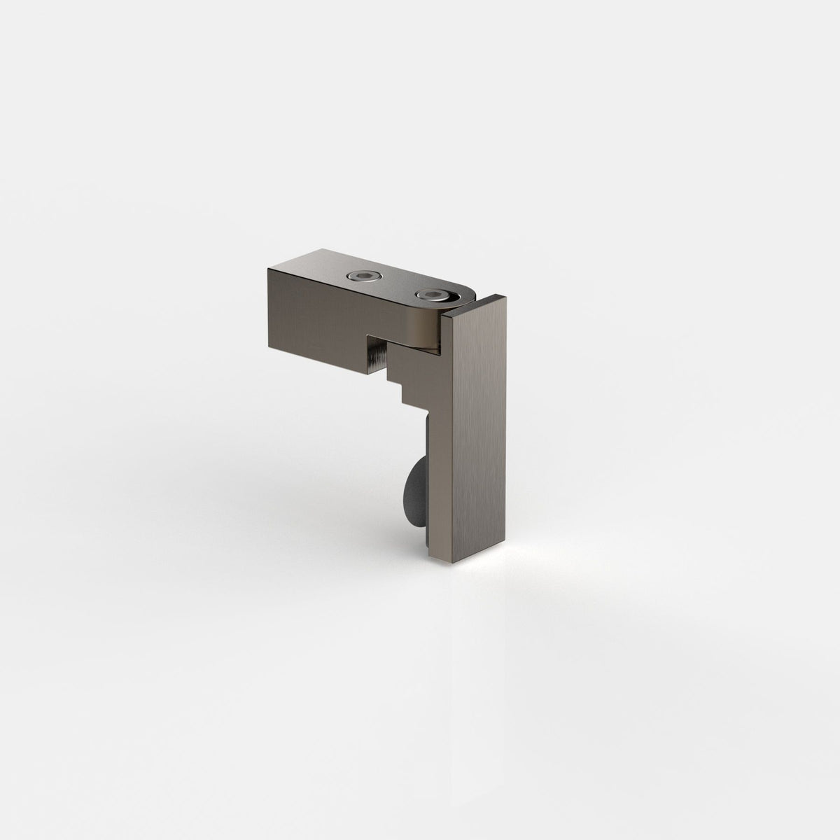 Glashalter flächenbündig für Stabistange eckig 15×15 mm, Graphitmetall-Optik gebürstet