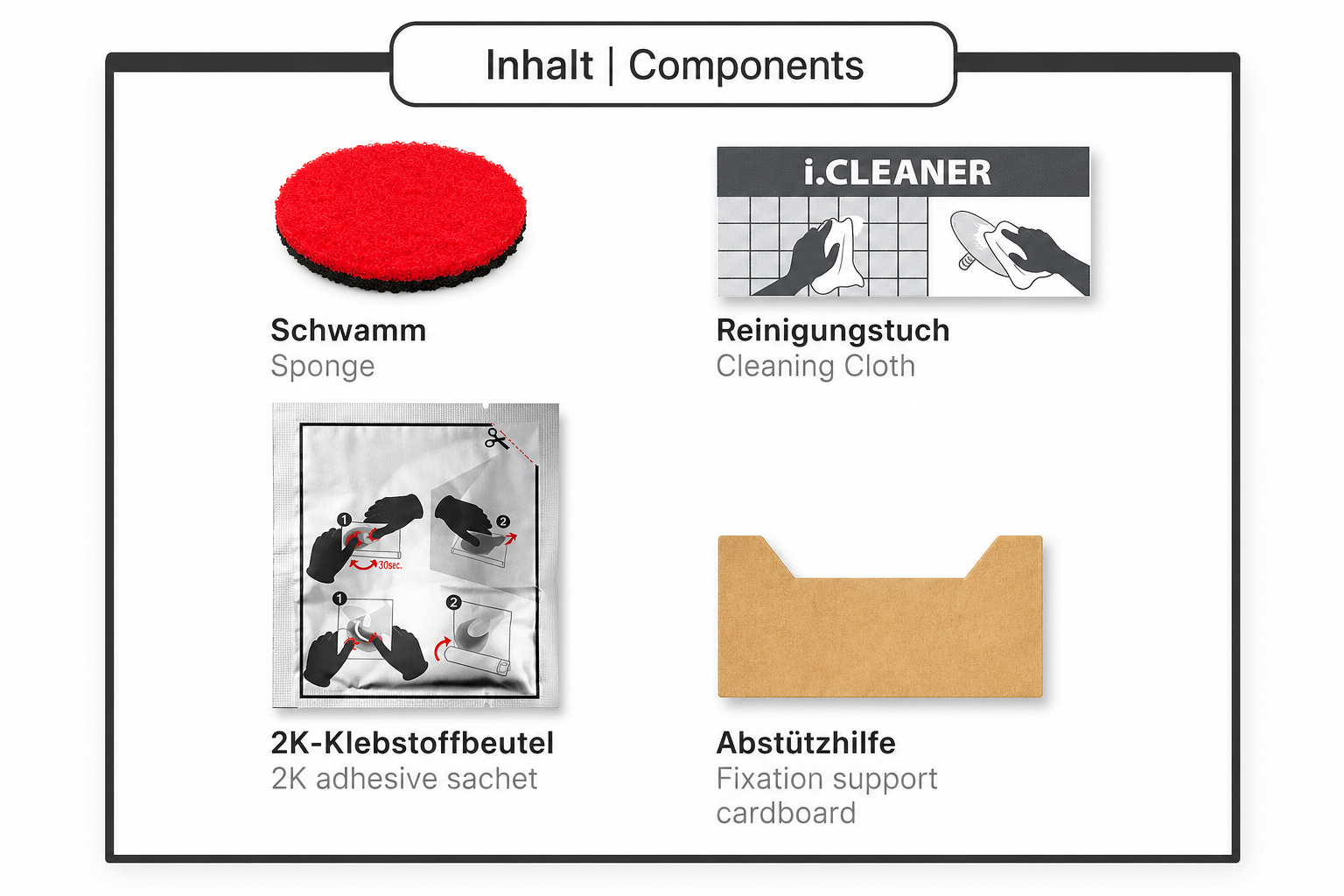Giese Gifix Klebe-Set 88001 – für Wandbefestigung ohne Bohren