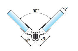 Flexible Magnetdichtung für alle Winkel – Für 6 oder 8 mm Glas – 1 Paar (2-tlg.) – Art.Nr. 8874