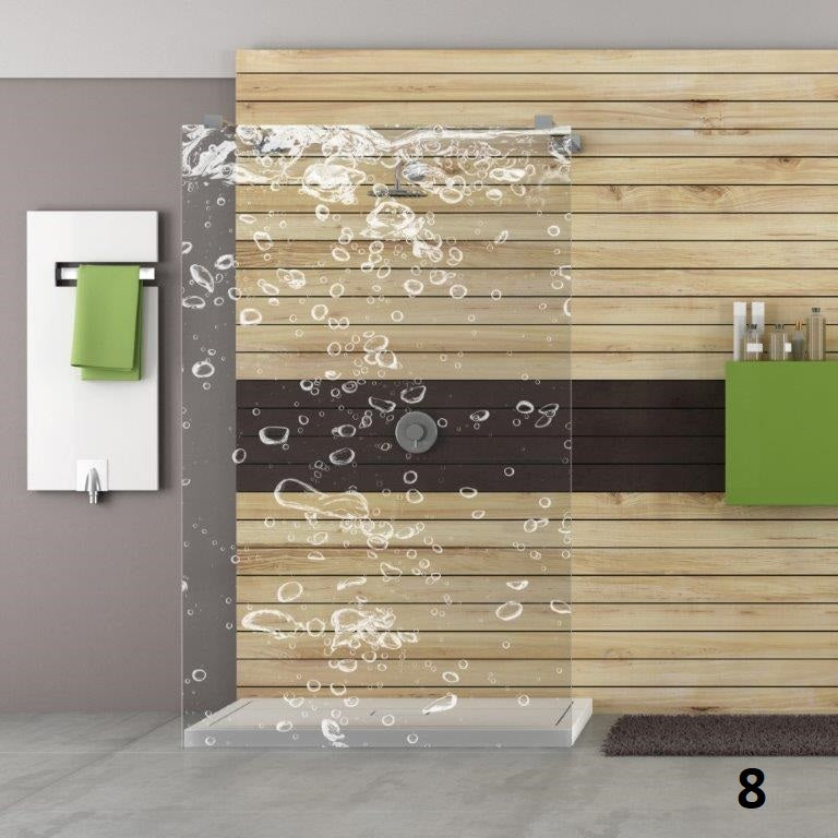 Wassertropfen-Motiv, graviertes Duschglas für die Dusche