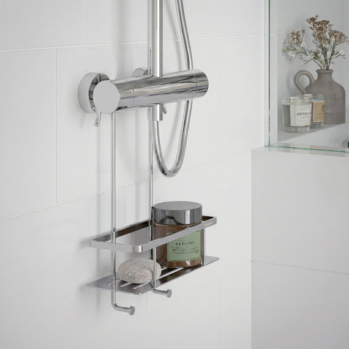 Smedbo Sideline Design Duschkorb Armaturen Chrom Lifestyle