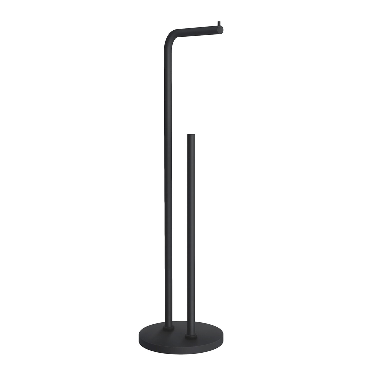 Stand-Toilettenpapierhalter mit Reservehalter, Schwarz