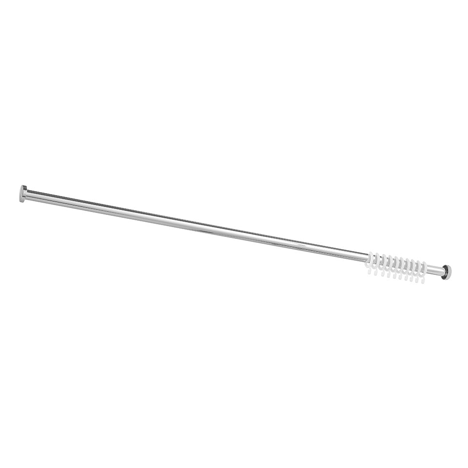 Gerade Duschvorhangstange 120 cm mit Wandbefestigung und Vorhangringen, verchromt