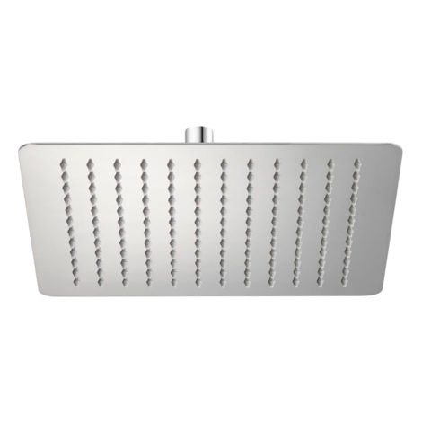 Eckige Regenbrause aus poliertem Edelstahl, extraflach 2 mm, 300 x 300 mm