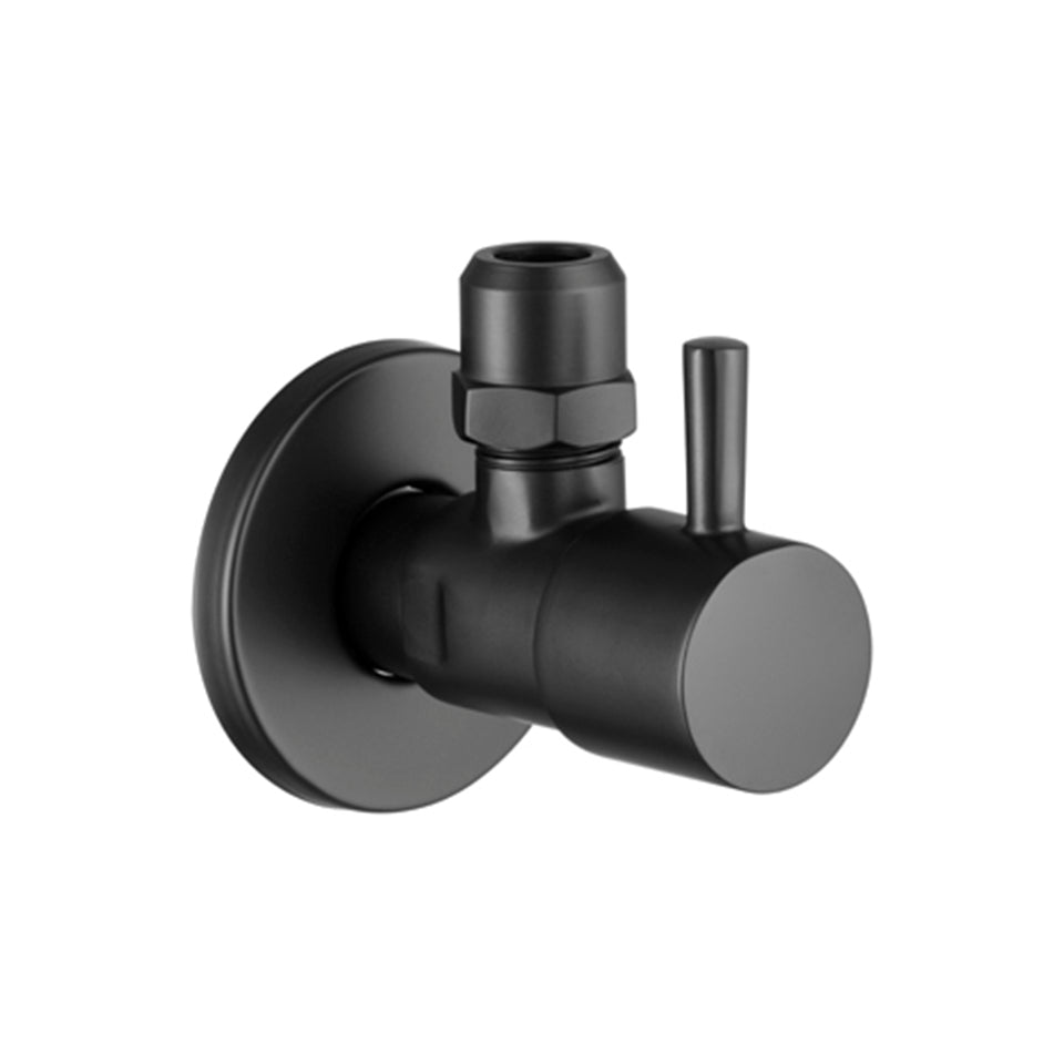 Design-Eckventil rund schwarz matt
