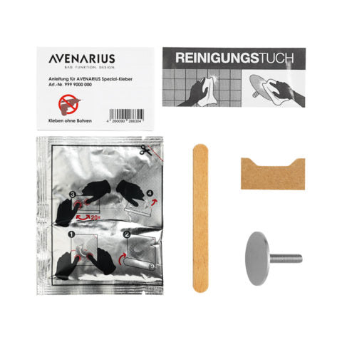 Wandbefestiger mit Spezialkleber für die Klebemontage
