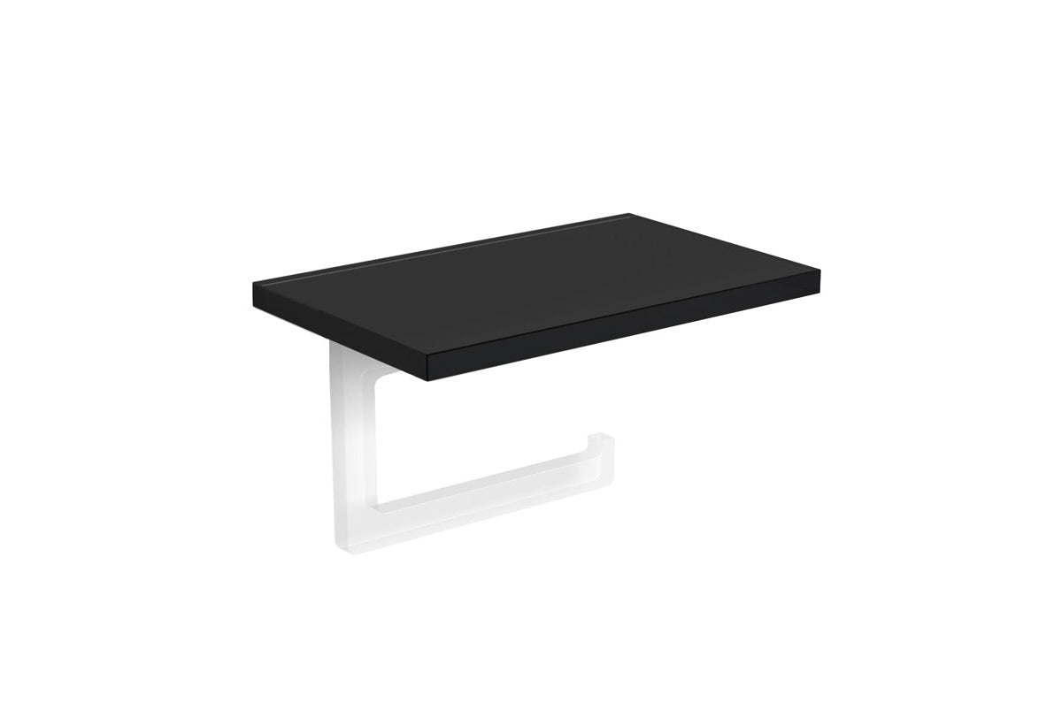 Glasablage schwarz, 190 x 120 mm, Wandmontage