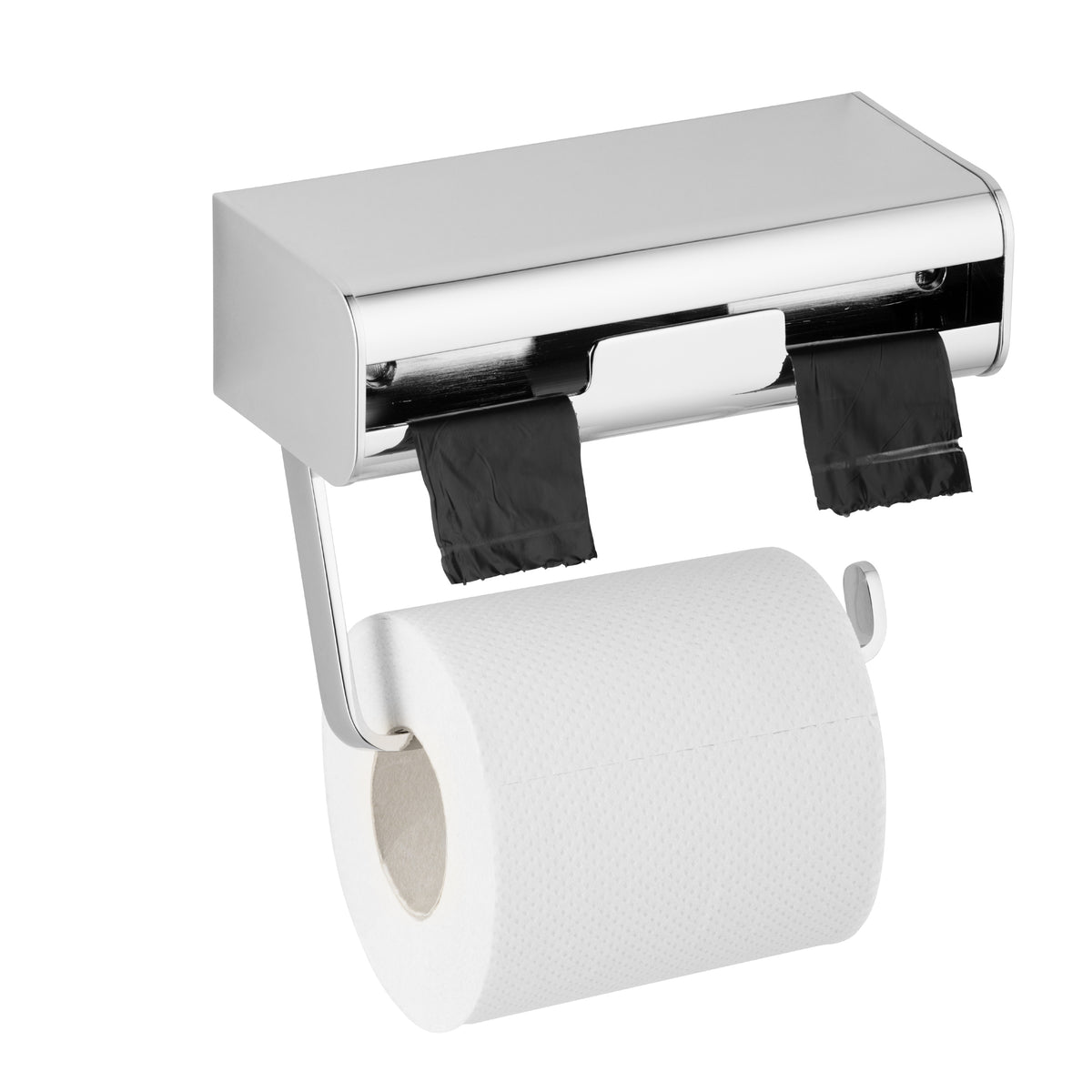 Hygienebeutelspender mit Papierhalter, mit Rolle und Beutel