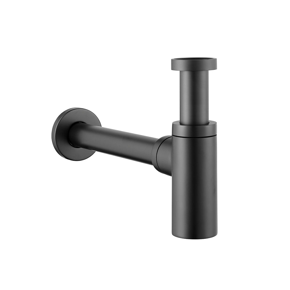 Design-Siphon rund schwarz matt