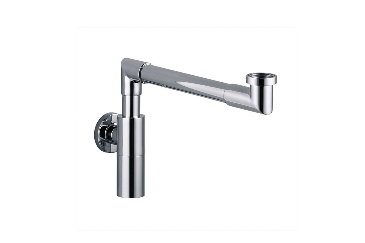 Flach-Aufputz-Siphon verchromt fuer das Waschbecken