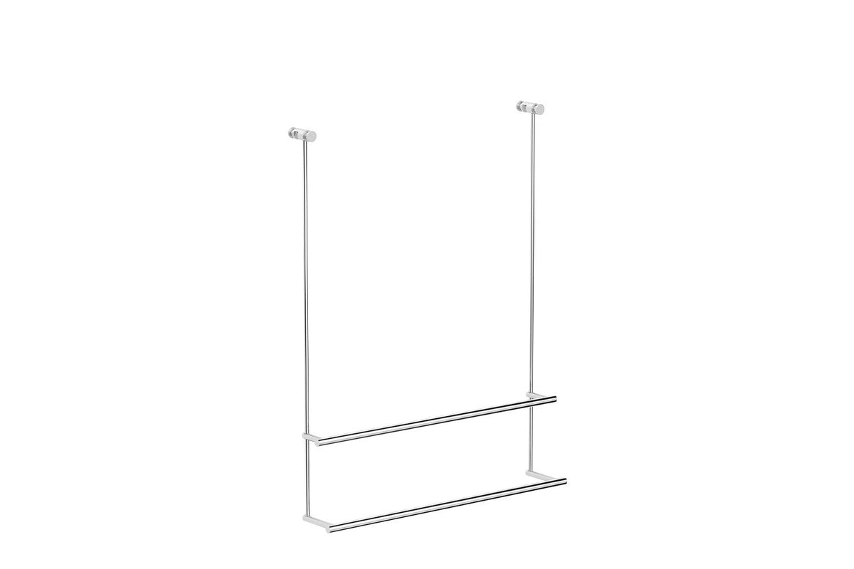 Badetuchhalter 2-fach zum Einhängen an die Glasdusche, verchromt