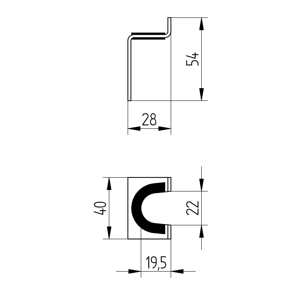 Technische Zeichnung Wandhalter 4595