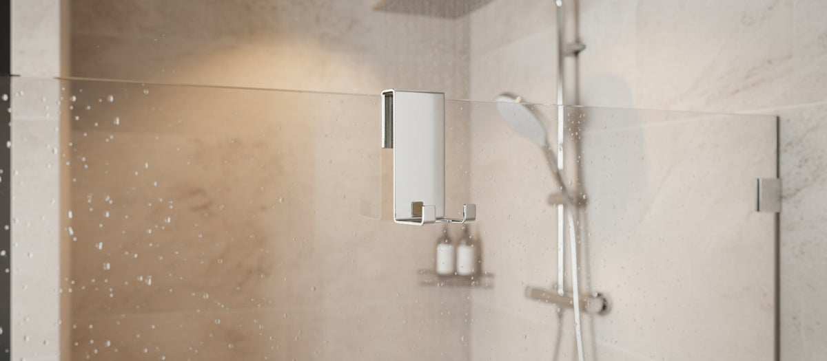 Halter für Duschabtrennung mit 2 Haken – passend für 6, 8 und 10 mm Glas