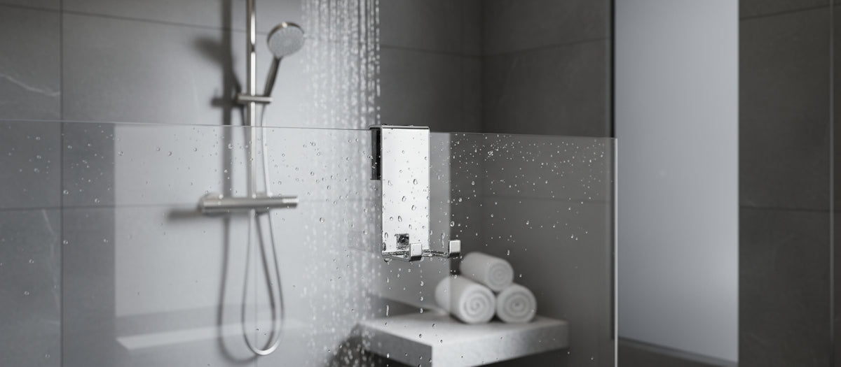 Halter für Duschabtrennung mit 2 Haken – passend für 6, 8 und 10 mm Glas