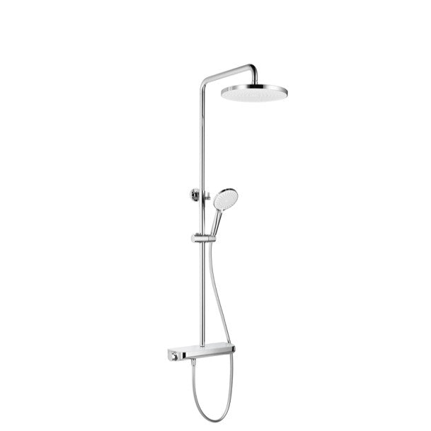 Brause-Set Chrom mit Thermostat – XXL-Regenbrause Ø 250 mm, 3-fach Handbrause, Glasablage – Art.Nr. 900 6630 010
