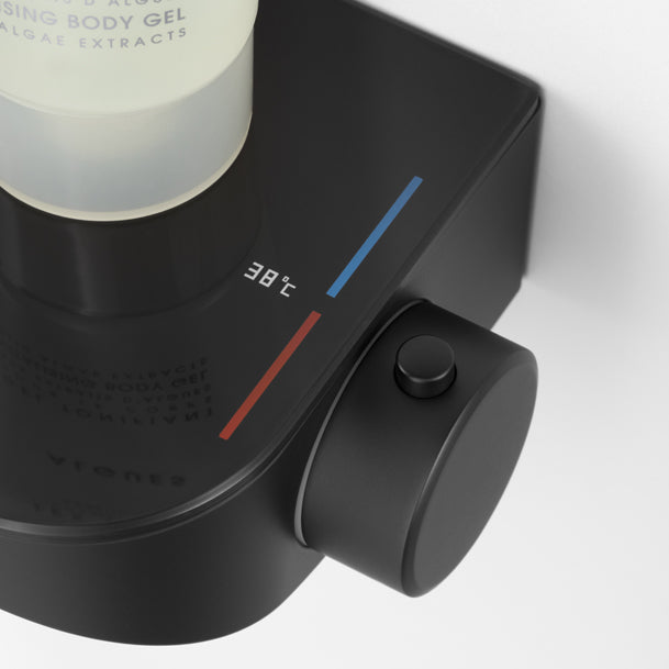 Brause-Set black mit Thermostat – XXL-Regenbrause Ø 250 mm, 3-fach Handbrause, Glasablage – Art.Nr. 900 6630 040