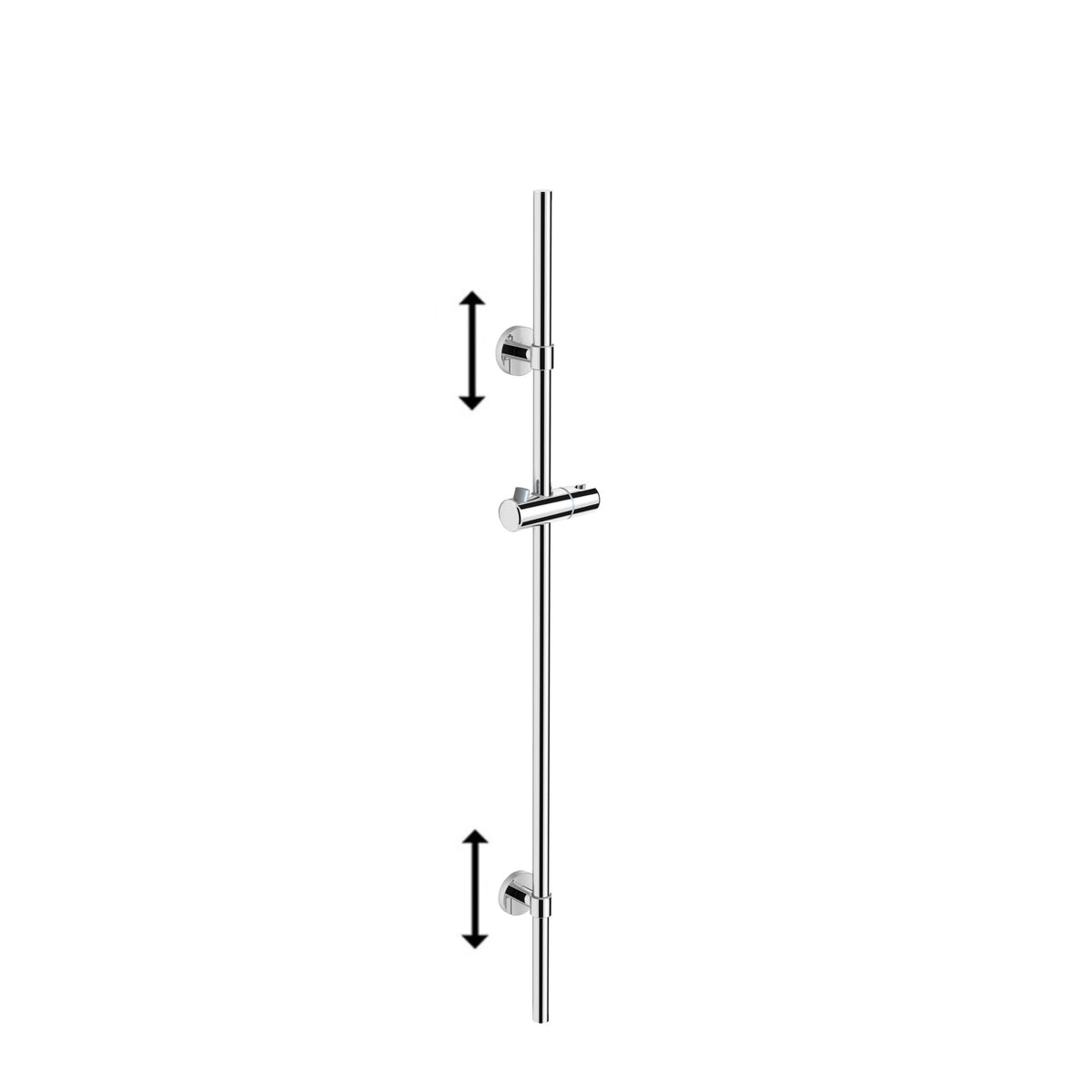 Brausestange 1.100 mm mit Gleiter und Befestigung oben und unten