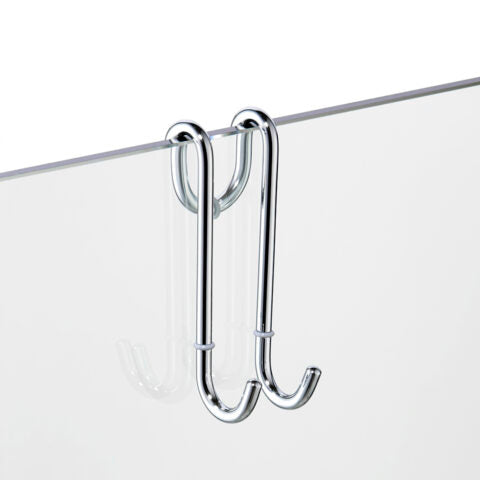 Halter für Duschabtrennung mit 2 Haken – für Glas bis 10 mm