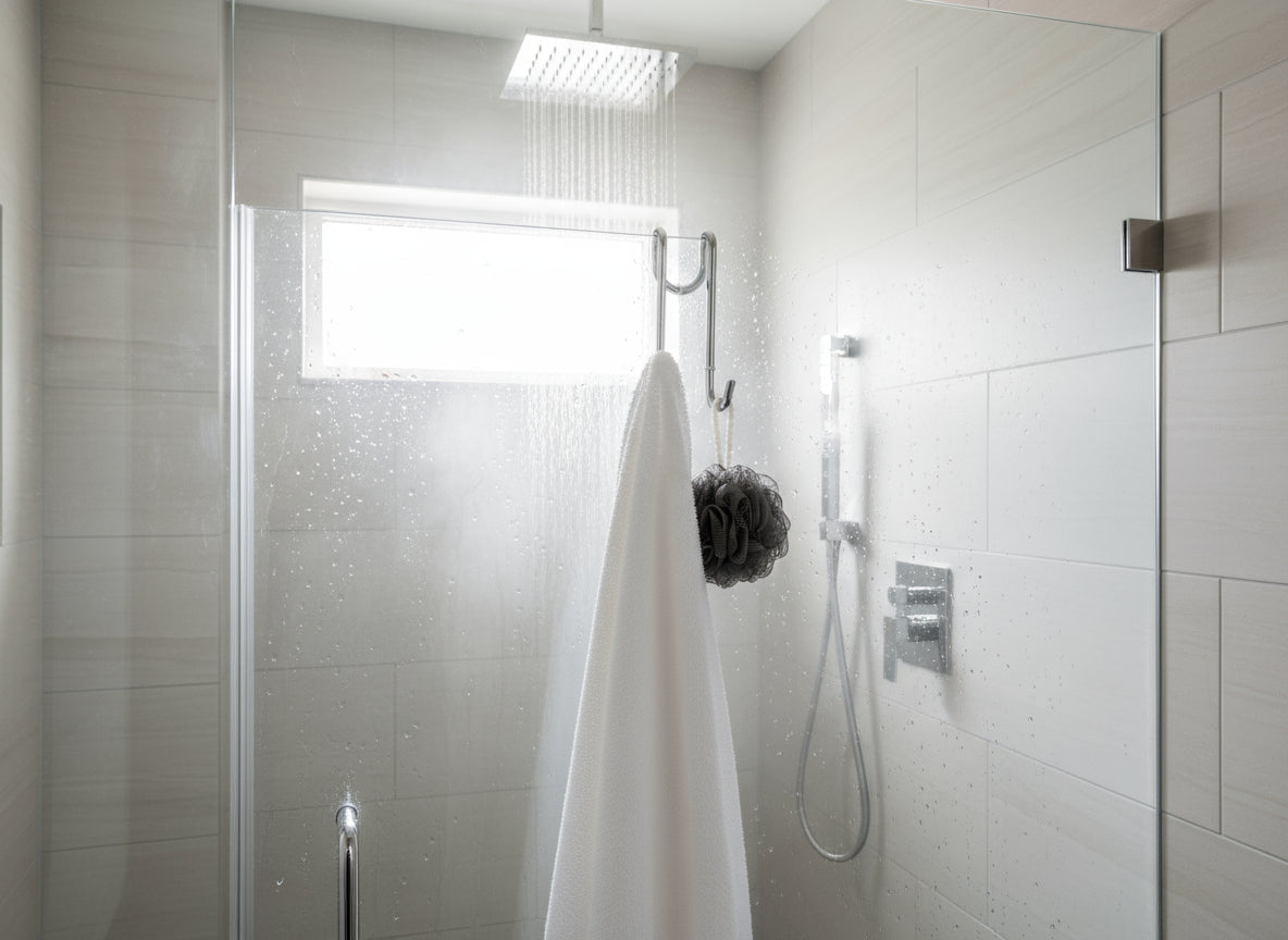 Halter für Duschabtrennung mit 2 Haken – für Glas bis 10 mm