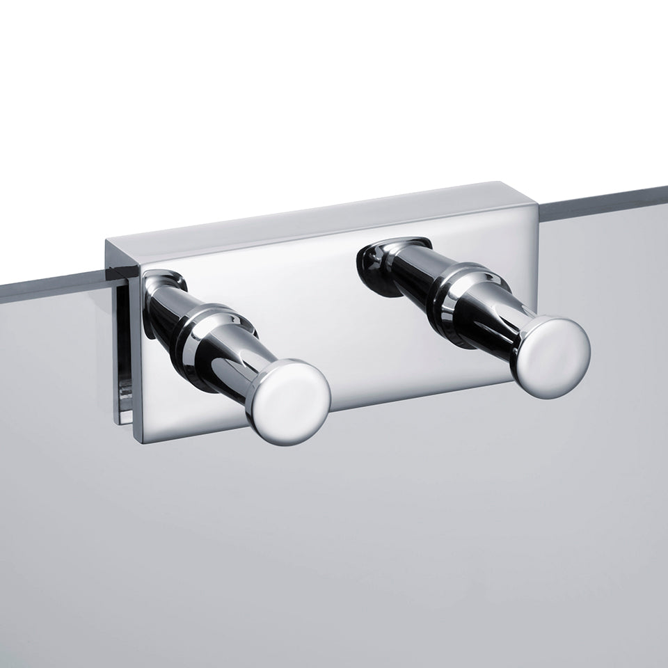 Hakenleiste 2-fach für Duschabtrennung – bis 8 mm Glasstärke