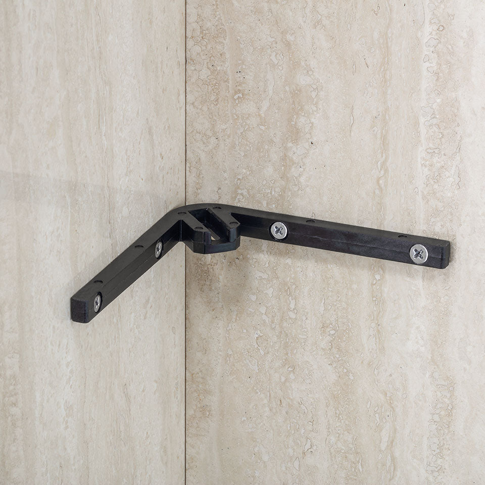Duschablage Eckmodell abnehmbar, Detailansicht Chrom