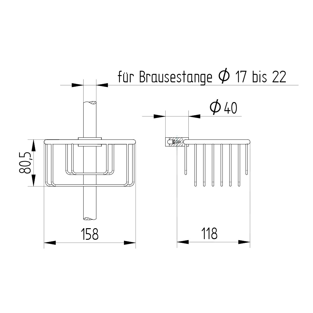 Technische Zeichnung Schwammkorb 901 4015