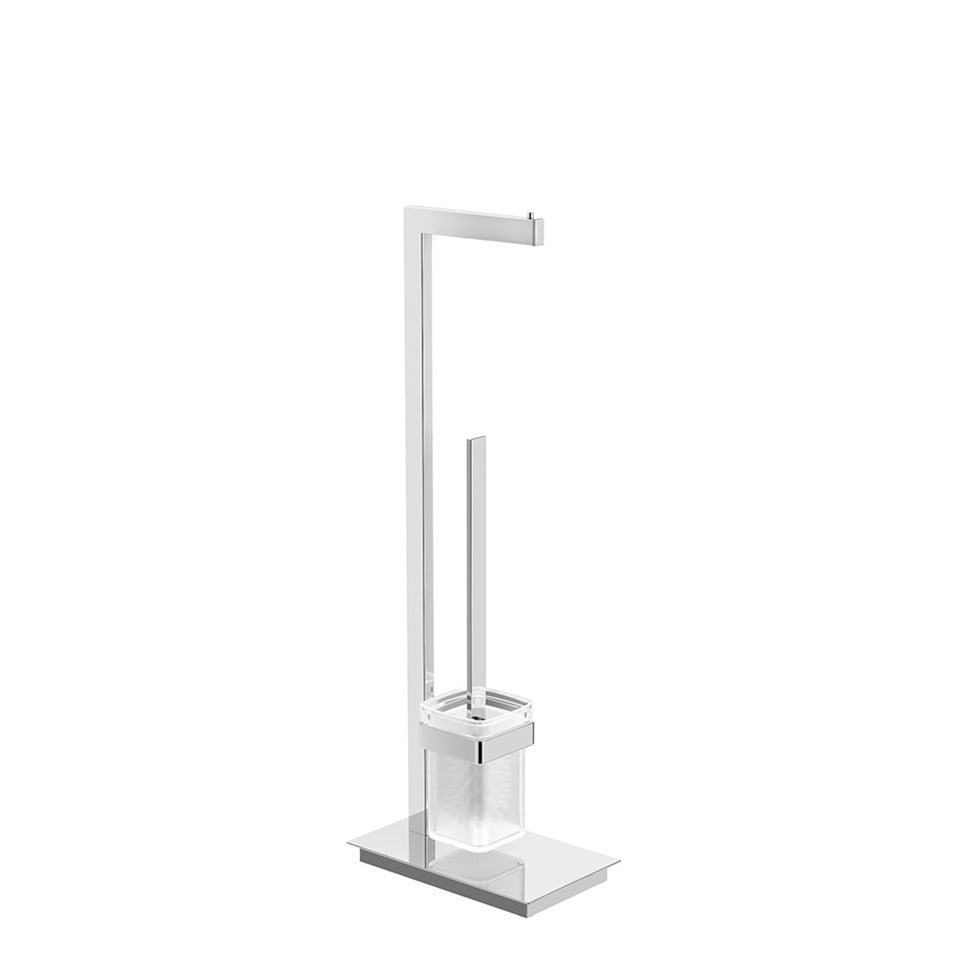 Design-Ständer für WC-Bürste mit Schallschutzring, weiß