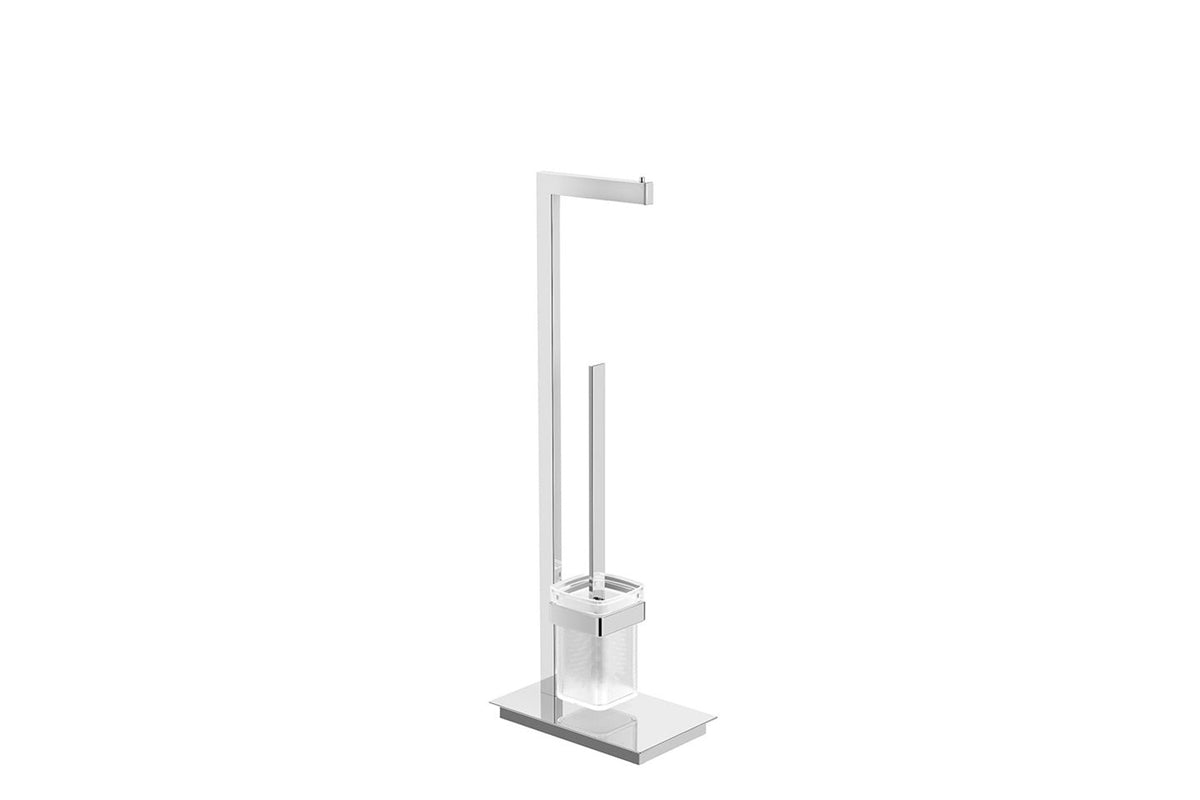 Design-Ständer für WC-Bürste mit Schallschutzring, weiß