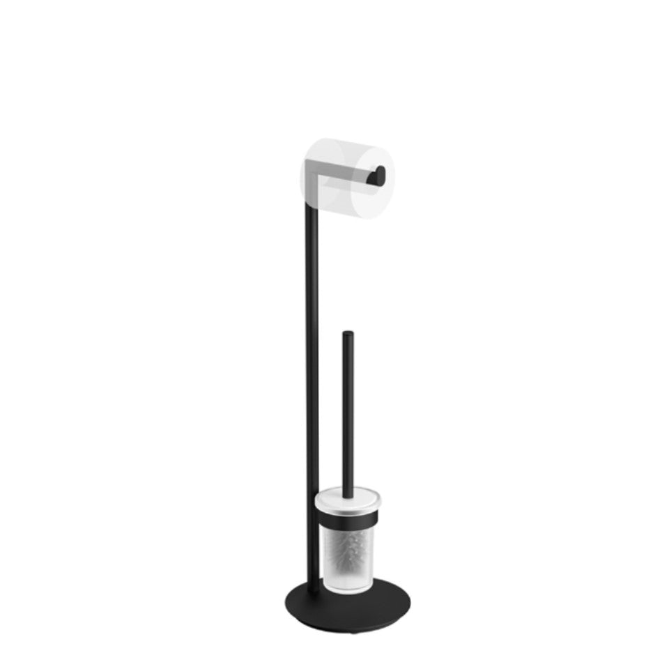 Design-Ständer für WC-Bürste mit Schallschutzring, Schwarz