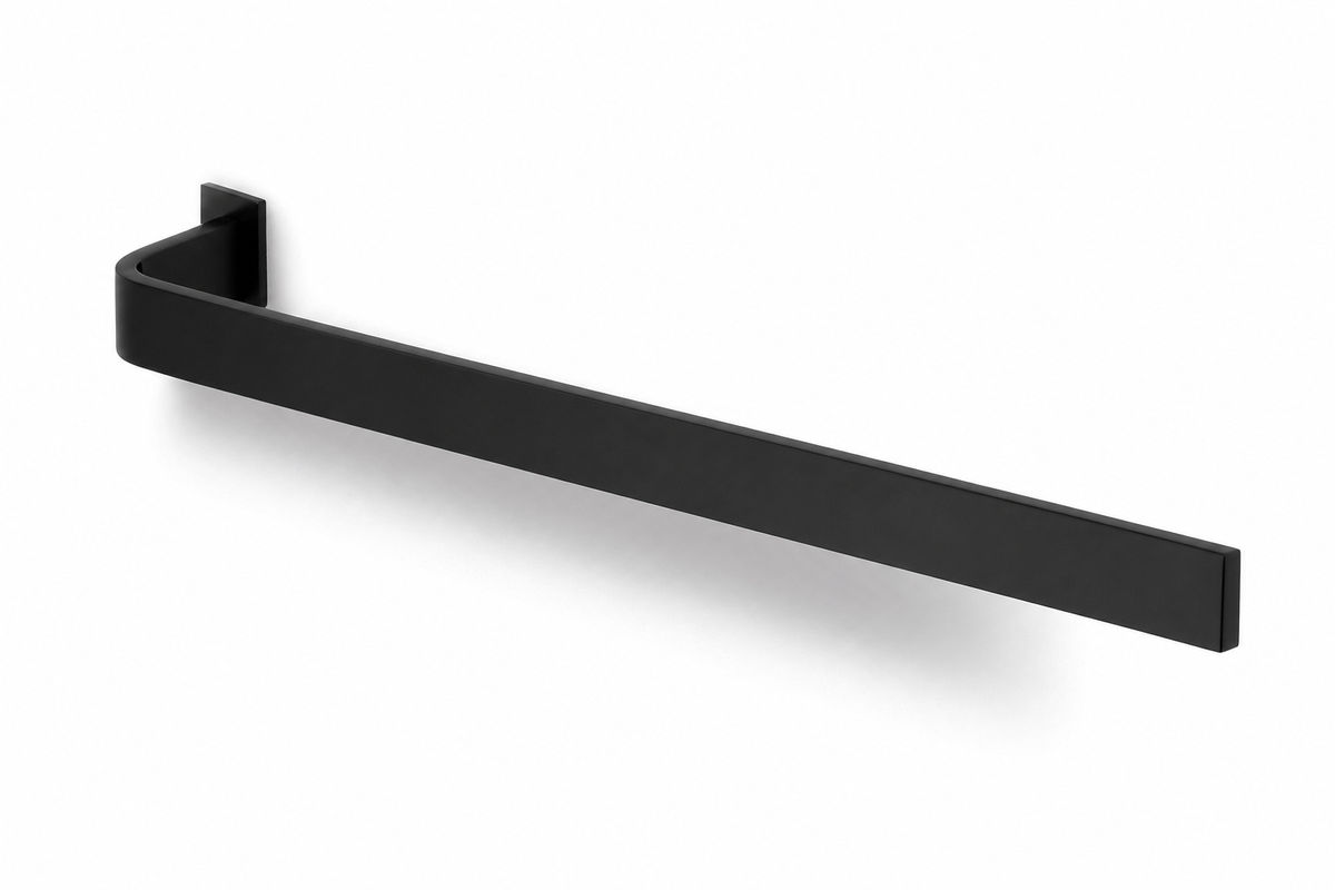 Giese Handtuchhalter starr einarmig eckig in Schwarz matt
