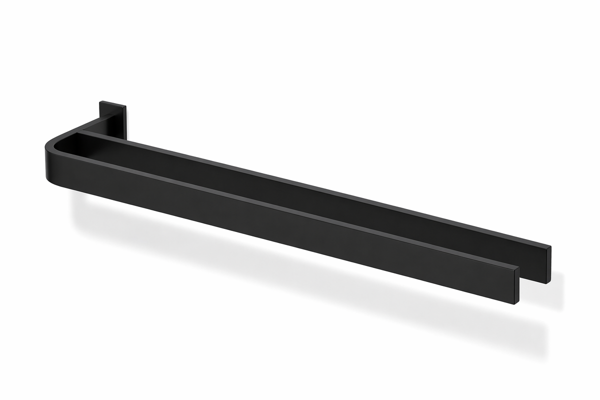 Giese Handtuchhalter starr zweiarmig eckig in Schwarz matt