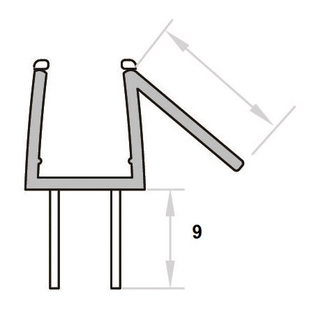 Duschdichtung mit doppelten Dichtgummi unten und Abtropfleiste aus hartem Kunststoff, Art.Nr. 956/914