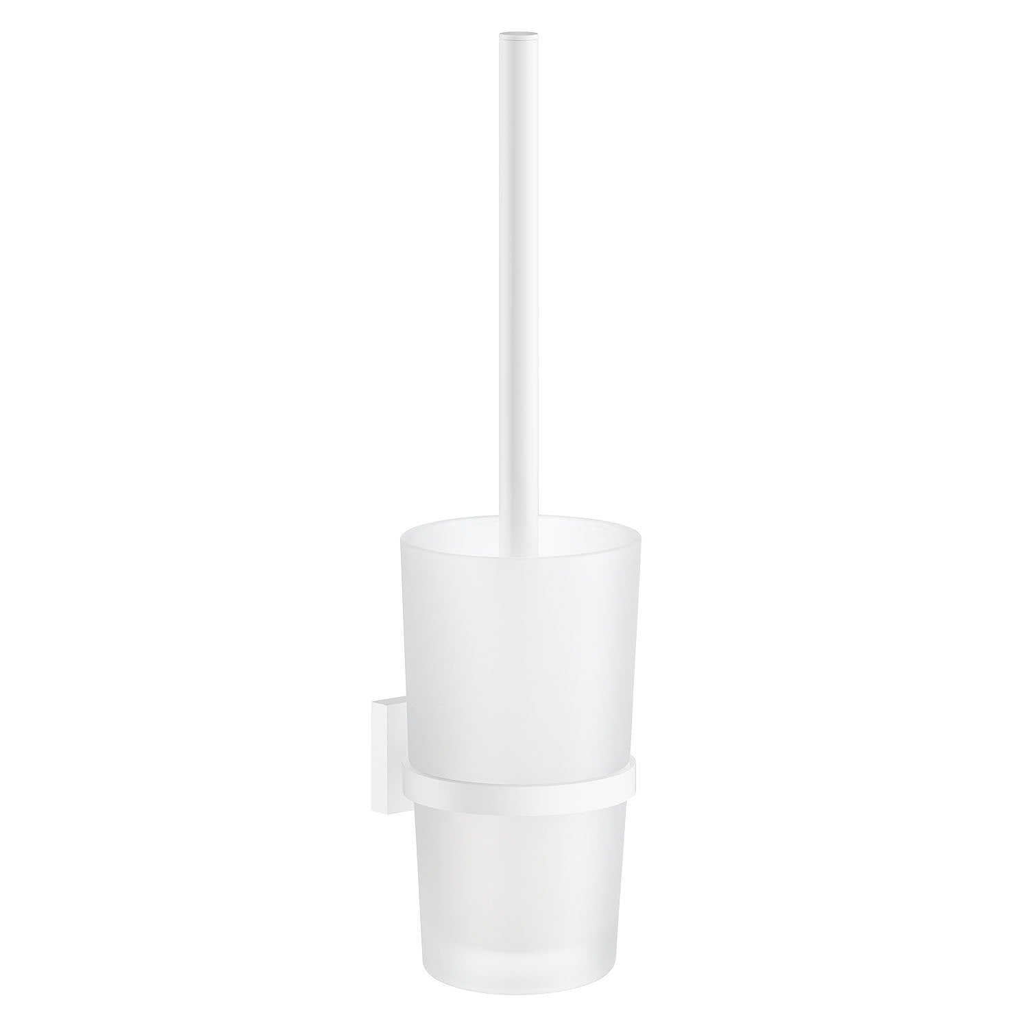 HOUSE WC-Bürste mit Mattglas-Behälter Wandmodell, Oberfläche Weiss matt
